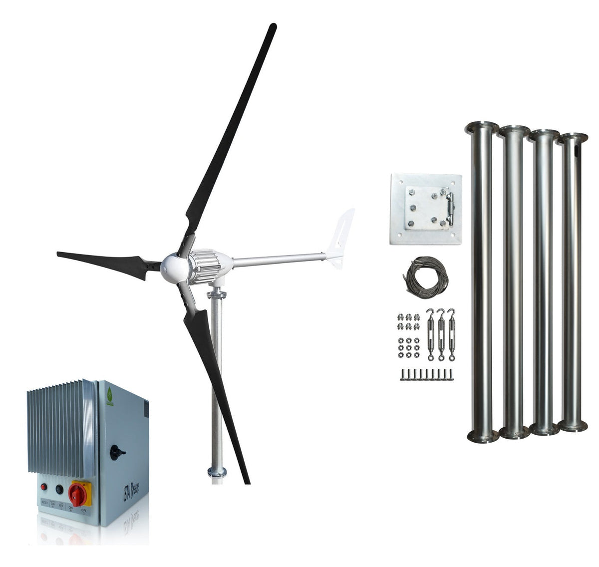 Kit i-1500W 48V Wind Turbine Wind Generator & Charge Controller (for Lithium Battery) & Tower
