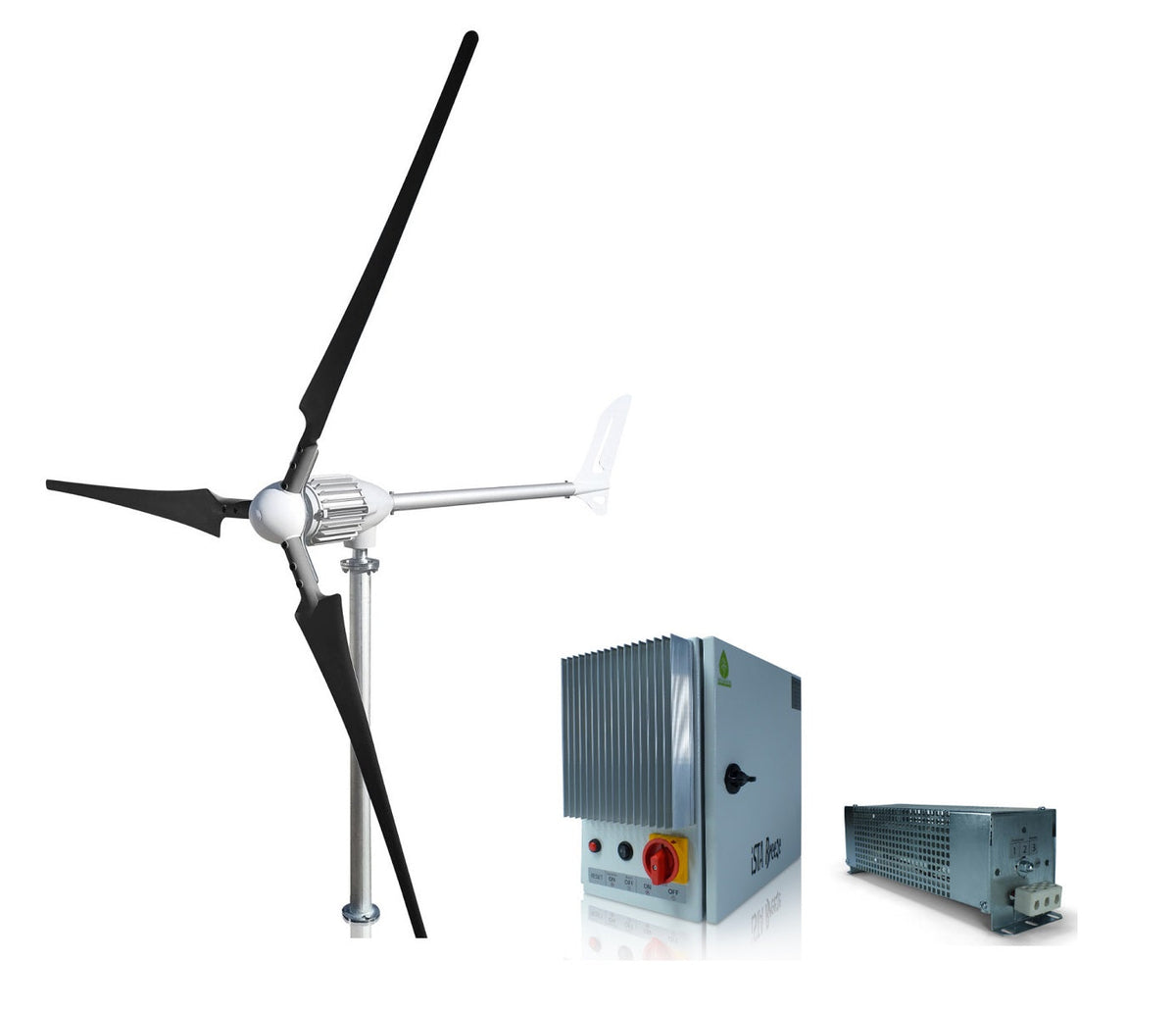 Kit i-1500W 24V Wind Turbine Wind Generator & Charge Controller (for Acid & Gel Battery) & Tower