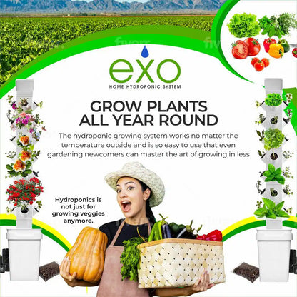 16-Plant Vertical Hydroponic Garden Tower System