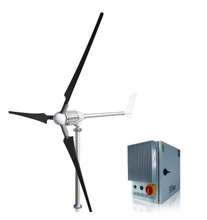 Kit i-1500W 24V Wind Turbine Wind Generator & Charge Controller (for Acid & Gel Battery) & Tower