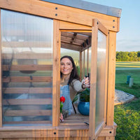 Willow 6 Ft. X 9 Ft. 6 In. X 7 Ft. 10 In. All Cedar Modern Greenhouse