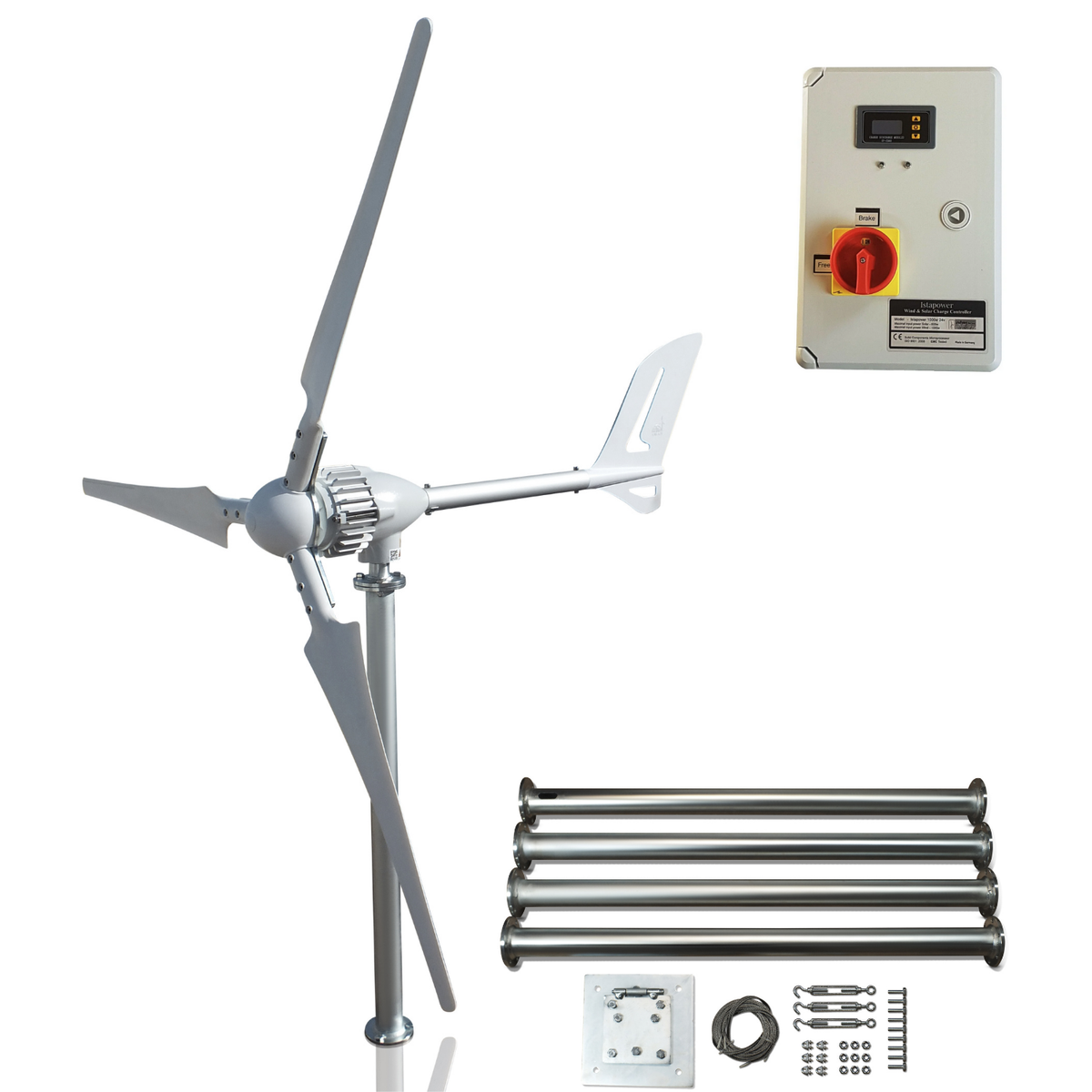 Kit i-700W 24V Wind Turbine Wind Generator & Hybrid Charge Controller & Tower