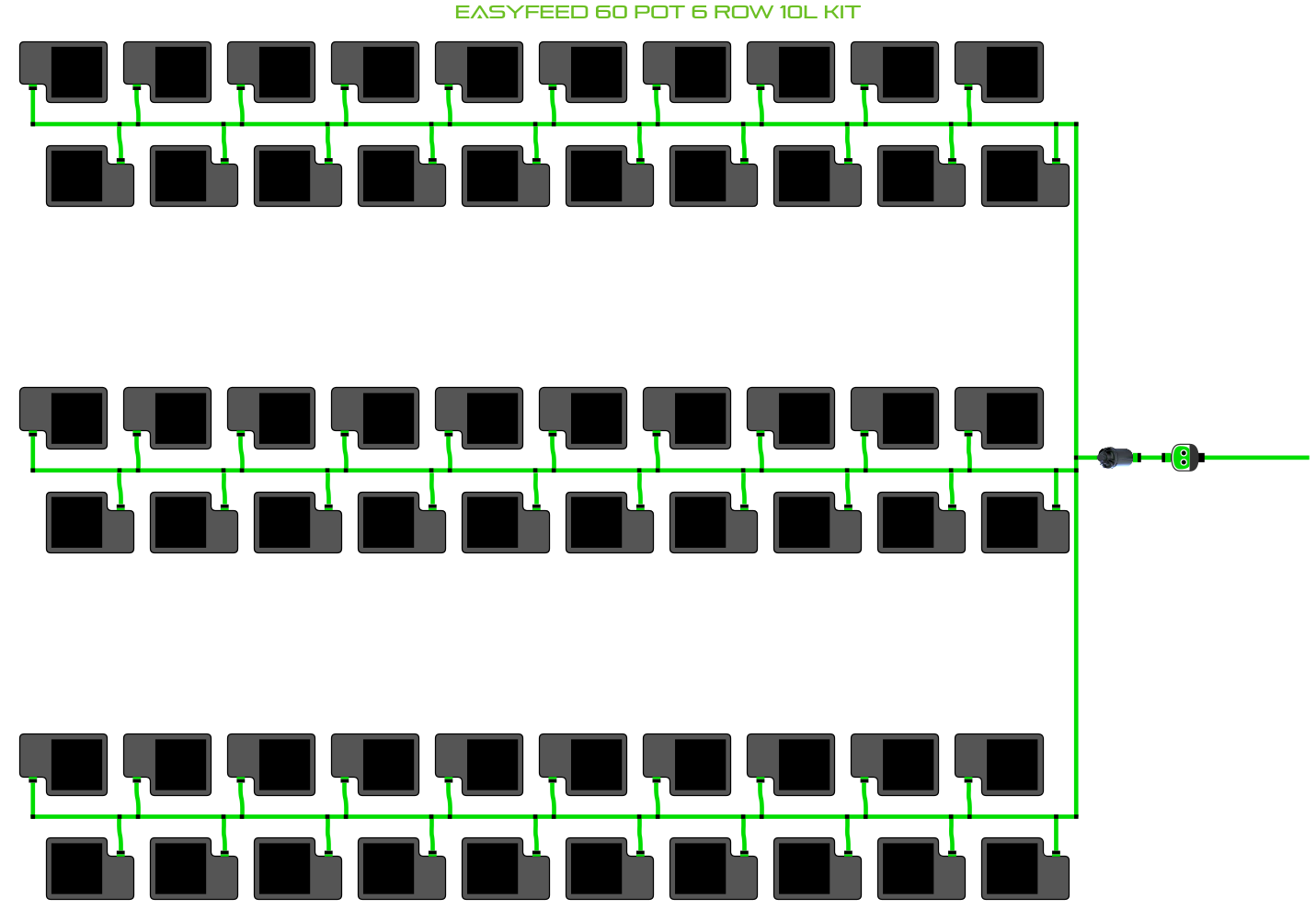 ALIEN EasyFeed 60 Pot 6 Row Kit