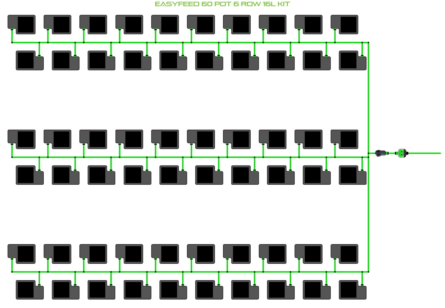 ALIEN EasyFeed 60 Pot 6 Row Kit