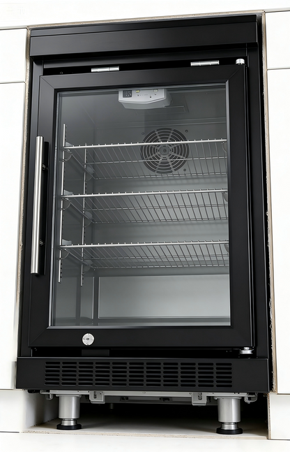 Black Single Door Fridge Cabinet for Outdoor Kitchens