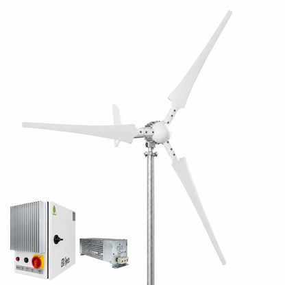 Kit i-2000W 24V/48V Wind Turbine Wind Generator & Charge Controller (for Acid & Gel Battery) & Tower