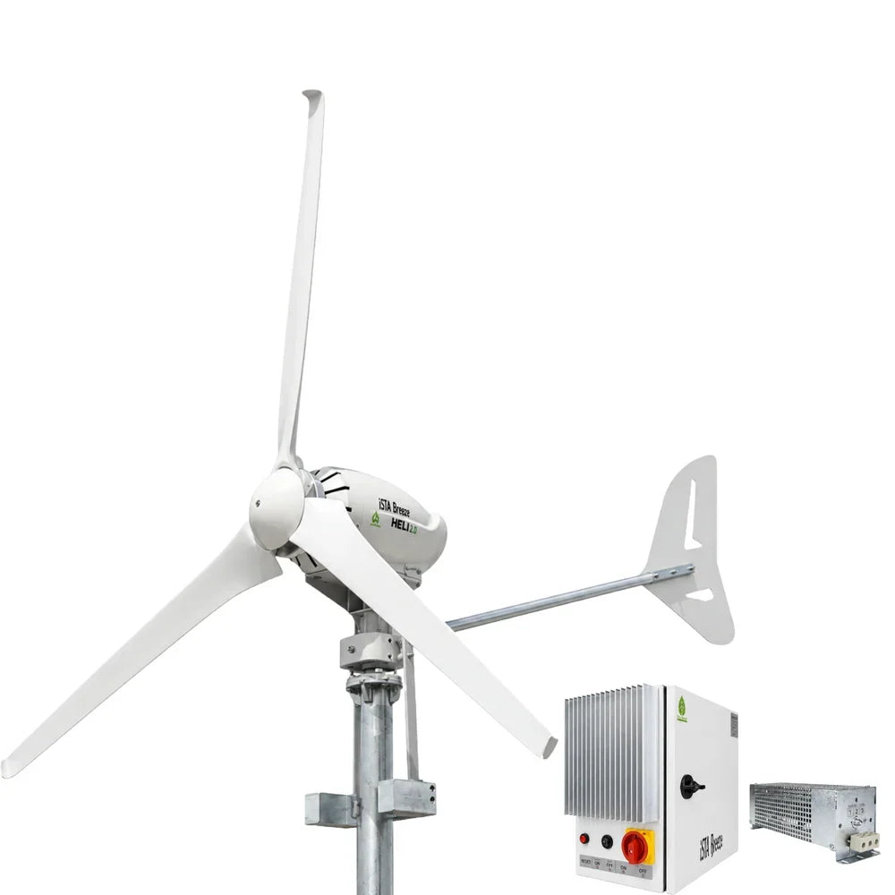 Kit Heli 2000W 48V Off-Grid Wind Turbine Wind Generator & Charge Controller (for Lithium Battery)
