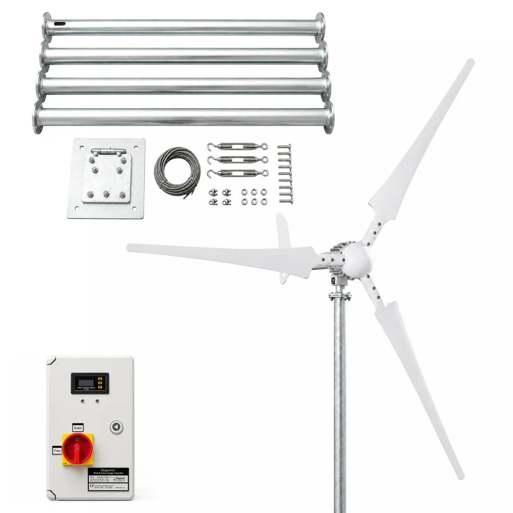 Kit i-700W 24V Wind Turbine Wind Generator & Hybrid Charge Controller & Tower